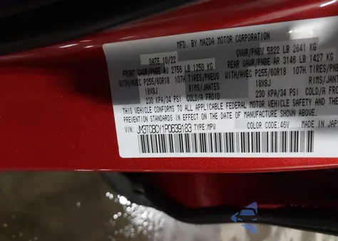 2023 Mazda Cx-9 Touring from USA, damaged, VIN JM3TCBCY1P0639183